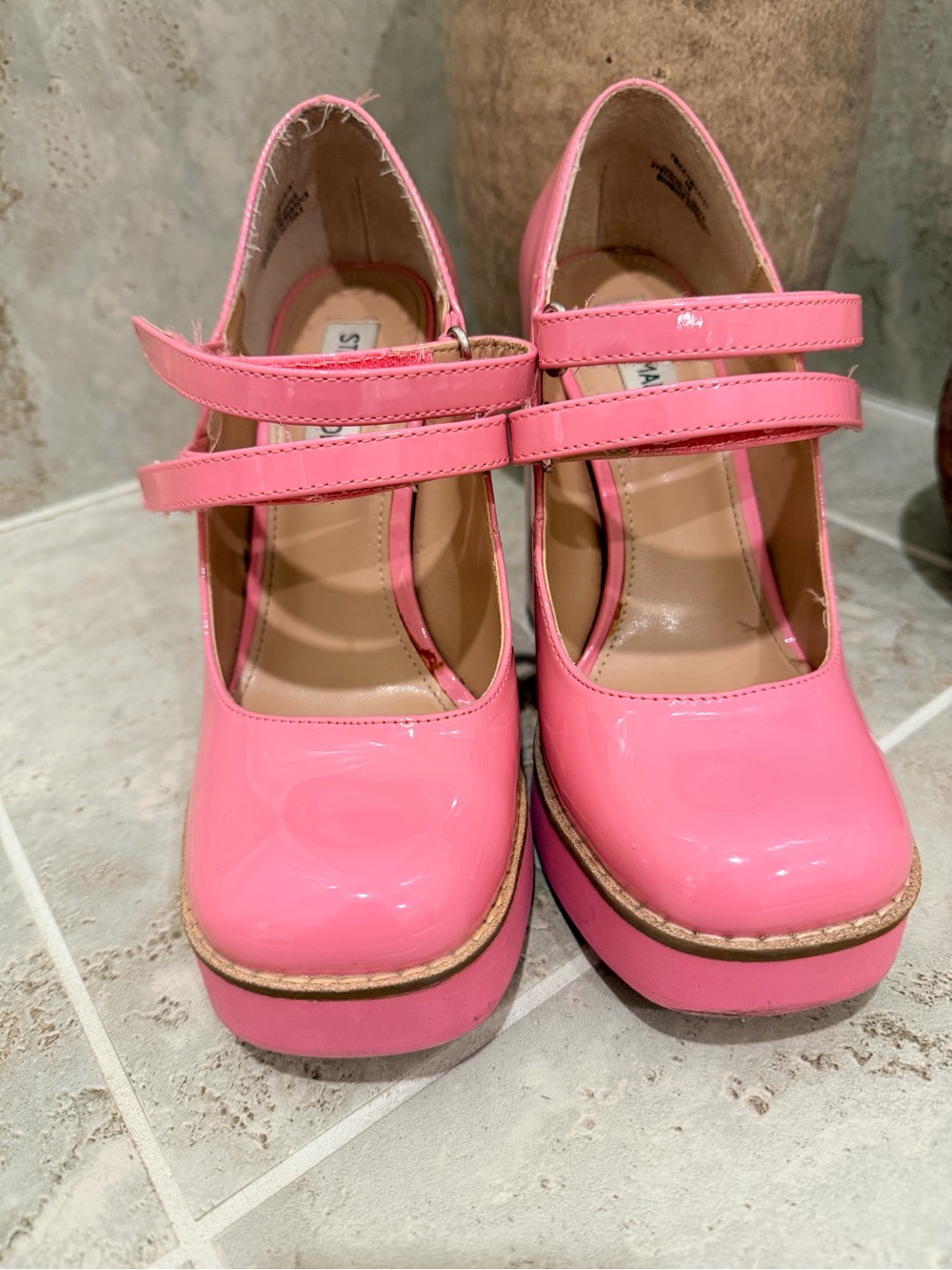 Steve Madden Pink Patent Mary Jane Platform Shoes